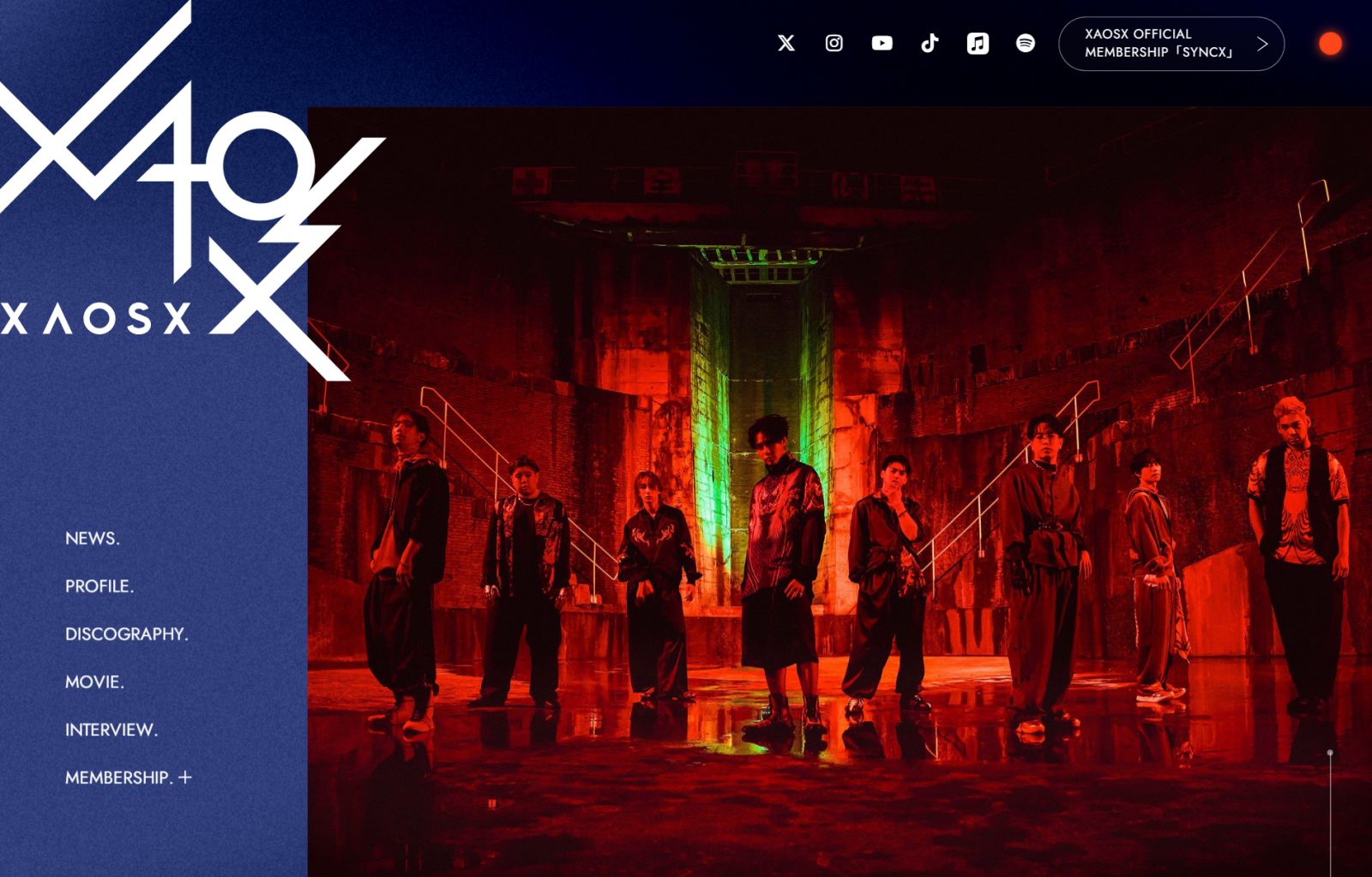 XAOSX OFFICIAL SITE & OFFICIAL MEMBERSHIP「SYNCX」オープン！